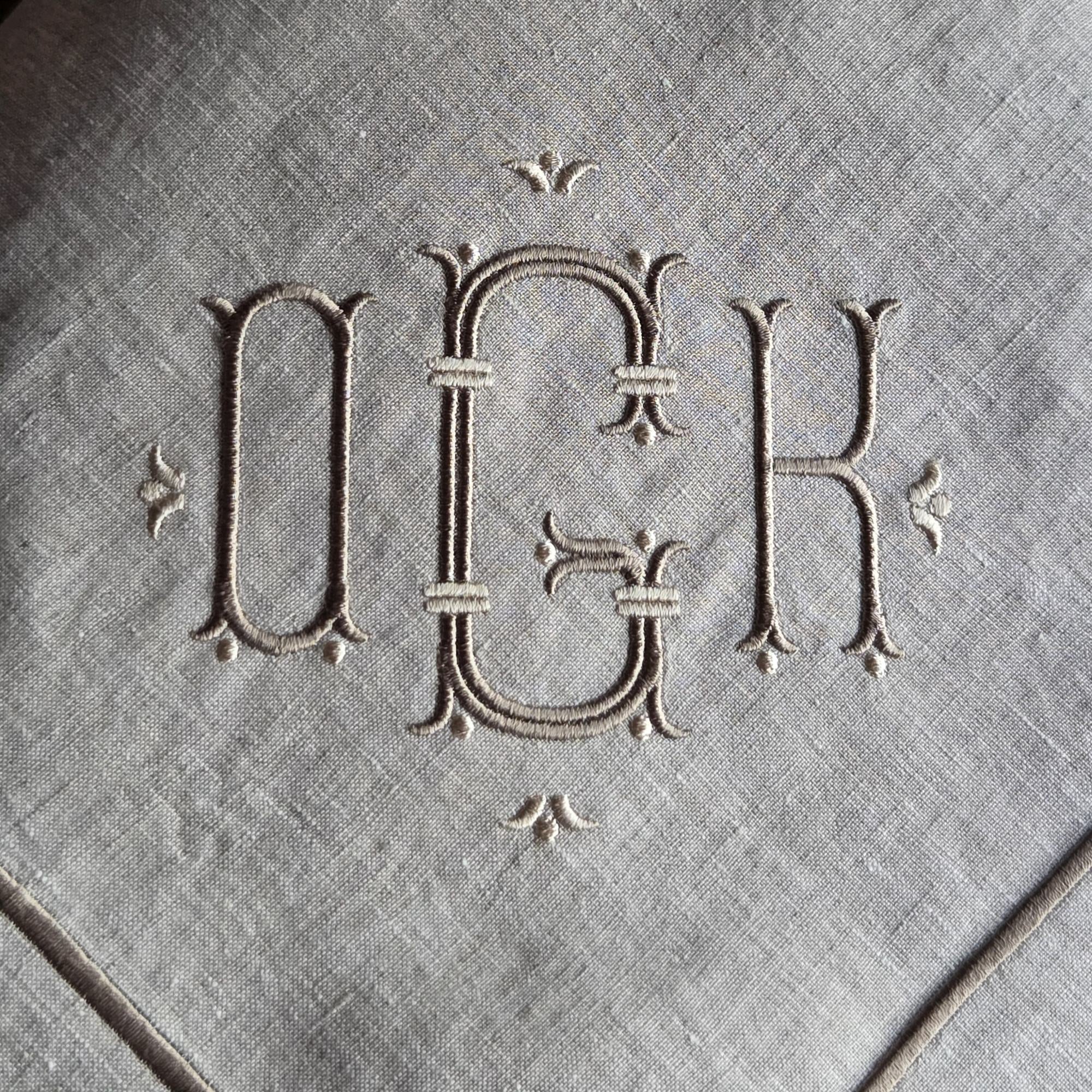 Natural Linen Tablecloth, Personalized Luxury Dining Cloth, Embroidered Heirloom Table Linen
