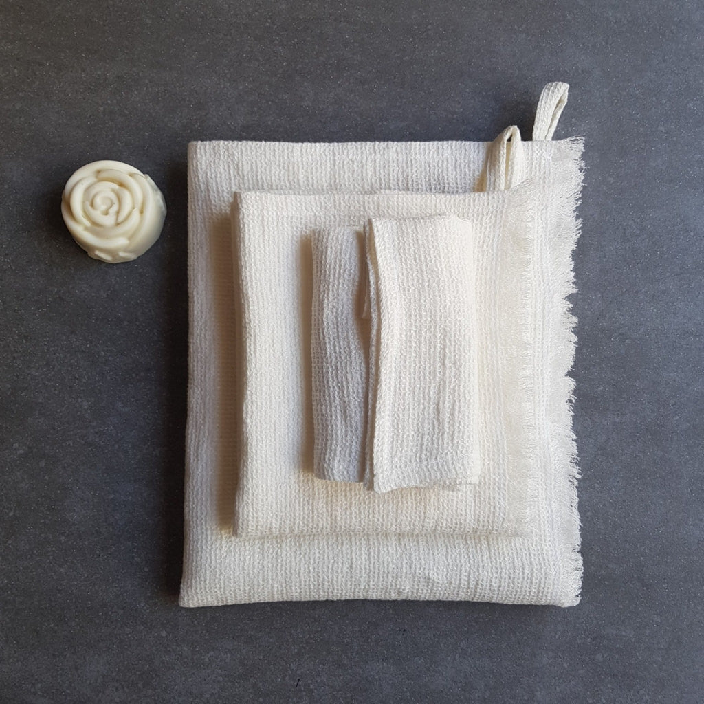 Waffle Weave Linen Bathroom Towel