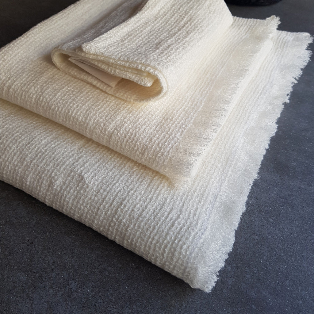 Waffle Weave Linen Bathroom Towel