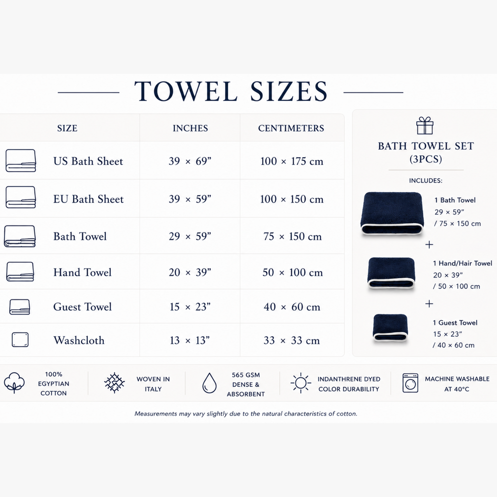 Luxury Egyptian Cotton Yacht Towels - 565 GSM